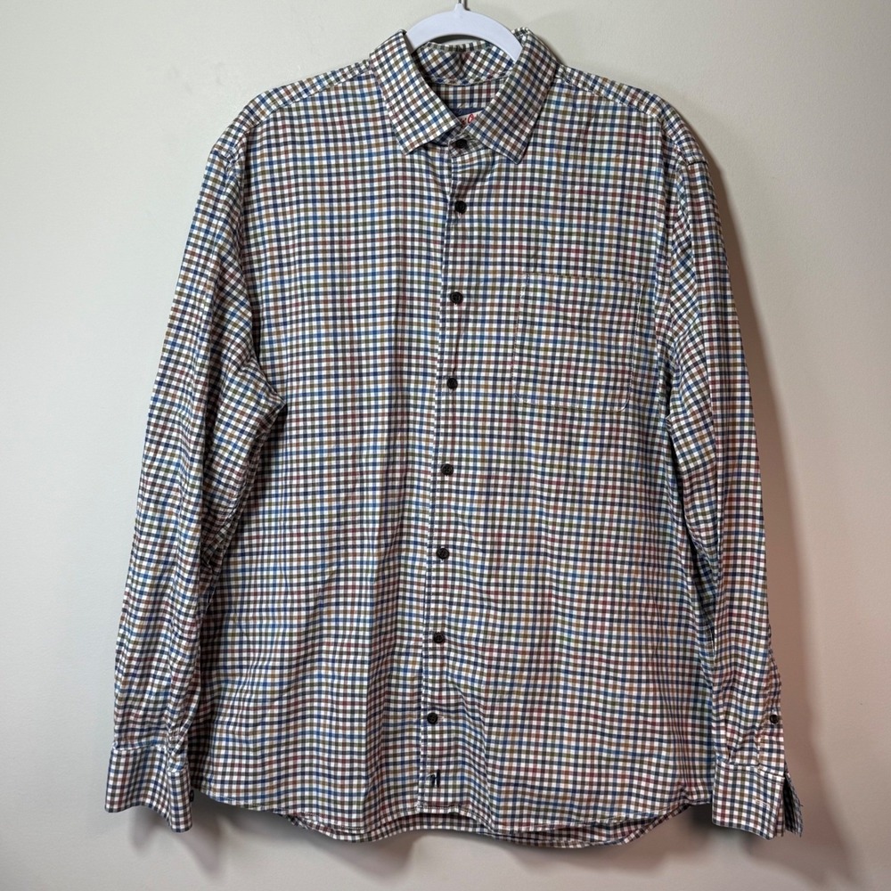 Johnnie-O Hangin' Out  Button Down Shirt Men XL Multi-Color Gingham Check Cotton
